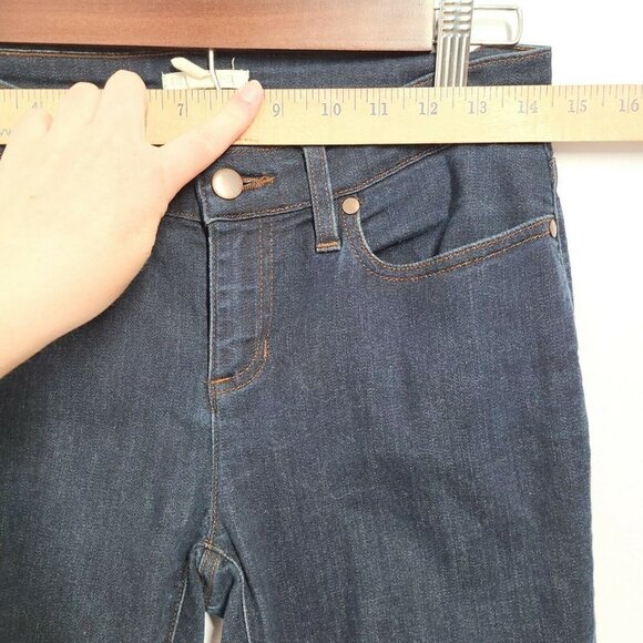 Eileen Fisher 4×28 Petite Organic Cotton Stretch Dark Wash Mid Rise Skinny Jean - Picture 4 of 8